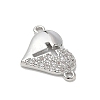 Brass Micro Pave Clear Cubic Zirconia Connector Charms KK-E796-05P-2