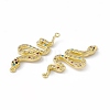 Brass Micro Pave Cubic Zirconia Connector Charms KK-E068-VC031-3