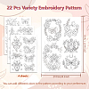 4 Sheets 11.6x8.2 Inch Stick and Stitch Embroidery Patterns DIY-WH0455-196-2