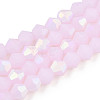 Imitation Jade Bicone Frosted Glass Bead Strands EGLA-A039-J4mm-MB02-1