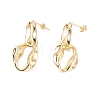 Rack Plating Brass Twisted Oval Dangle Stud Earrings for Women EJEW-C029-05G-1