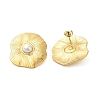 304 Stainless Steel Shell Pearl Flower Stud Earrings for Women EJEW-U020-21G-1