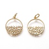 Brass Micro Pave Clear Cubic Zirconia Pendants ZIRC-C020-02G-2