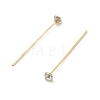 Brass Micro Pave Clear Cubic Zirconia Head Pins KK-M306-09G-03-3