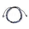 6mm Round Natural Sodalite Braided Bead Bracelets BJEW-C067-01A-03-2