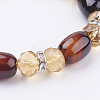 Natural Agate and Glass Stretch Bracelets BJEW-K150-02-2