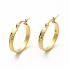 201 Stainless Steel Grooved Arrow Hoop Earrings with 304 Stainless Steel Pin for Women EJEW-M214-15B-G-2