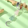 Wire Wrapped Natural Rose Quartz & Green Aventurine Pouch Pendant Deorations HJEW-JM01297-02-2