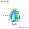 Brass Cubic Zirconia Slide Charms STAS-OY016-04G-4