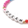 Word DREAM Stretch Bracelets BJEW-JB07524-09-4