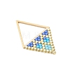 3Pcs MIYUKI Glass Seed Beaded Rhombus Pendants PALLOY-MZ01175-4