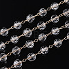 Handmade Glass Faceted Round Beaded Chains CHC-ZX005-05G-1