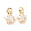 Eco-friendly Brass Micro Pave Cubic Zirconia Pendants KK-D080-44G-01-1