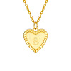 Golden Tone Brass Cable Chain Letter Heart Pendant Necklaces for Women PW-WG67FD6-02-1