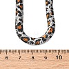 304 Stainless Steel Leopard Print Flat Snake Chain Necklaces for Women NJEW-A044-02B-P-5