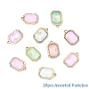 10Pcs UV Plating Alloy with Mixed Color Glass Rhinestone Pendants FIND-YW0009-03D-1