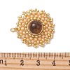 Natural Tiger Eye & Glass Beaded Pendants PALLOY-MZ01353-01-3