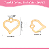 60Pcs 3 Colors 304 Stainless Steel Open Heart Charms STAS-DC0007-60-4