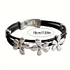 Alloy & Waxed Cord BBracelets for Women FS-WG70219-01-4