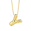 Brass Micro Pave Clear Cubic Zirconia Initial Pendant Necklaces FS-WGF17D9-01-1