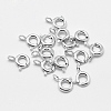 Anti-Tarnish Rhodium Plated 925 Sterling Silver Spring Ring Clasps STER-K167-076D-P-1