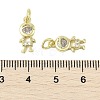 Brass Micro Pave Cubic Zirconia Pendants KK-K297-51G-02-3