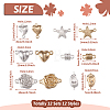 12 Sets 12 Styles Brass Magnetic Clasps FIND-TA0002-20-3