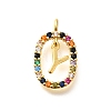 Brass Micro Pave Cubic Zirconia Pendants ZIRC-P123-01G-Y02-1