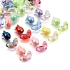 48Pcs 2 Styles UV Plated Acrylic Beads SACR-FS0001-37-3