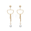 Alloy & Imitation Pearl Tassel Stud Earrings WG1A3A1-01-4