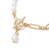 Natural Cultured Freshwater Pearl Beads Link Bracelets BJEW-JB13511-01-3