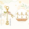Brass & Alloy & Glass & Acrylic Pendant Decorations HJEW-YW00465-01-3