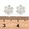 Brass Micro Pave Clear Cubic Zirconia Bead Caps KK-Z089-03S-2