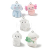 Flocky Opaque Resin Pendants RE-CBA098D-01P-1