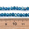 Electroplate Transparent Glass Beads Strands EGLA-A046-01A-10-4