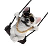 Cute Resin Swinging Bulldog Pendant Decorations HJEW-A010-01B-2