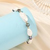 Natural Heishi Pearl Beads Bracelets with 304 Stainless Steel Toggle Clasps for Women BJEW-JB14408-2