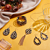 Leopard Print Teardrop Dangle Earrings & Multi-strand Bracelet & Tassel Pendant Necklace AJEW-AN0007-08-4