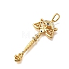 Brass Micro Pave Cubic Zirconia Big Pendants KK-B147-04G-12-2