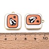 Printed Alloy Enamel Pendants ENAM-N072-01KCG-03-3