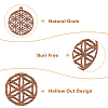 16Pcs 8 Styles Natural Walnut Wood Pendants WOOD-HY0001-04-3