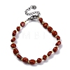 Natural Red Jasper Beaded Bracelets for Women G-P563-07P-10-4