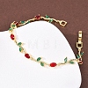 Brass Micro Pave Cubic Zirconia Link Chain Bracelets for Women BJEW-K292-01G-3