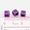 Mixed Letters Opaque Acrylic Cube Beads SACR-S177-04-4