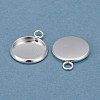 304 Stainless Steel Pendant Cabochon Settings X-STAS-F191-14S-C-2