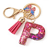 Alloy Resin Butterfly Keychains KEYC-TADJ0002-02G-P-2