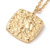 Ion Plating(IP) 304 Stainless Steel Square with Cupid Pendant Necklace for Women NJEW-E014-03G-1