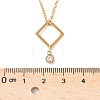 304 Stainless Steel Crystal Rhinestone Geometric Pendant Cable Chain Necklaces NJEW-Z073-01G-03-5