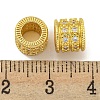 Rack Plating Brass Micro Pave Clear Cubic Zirconia European Beads KK-L215-318G-3