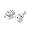 Rectangle Brass Micro Pave Cubic Zirconia Charms KK-S508-50P-2